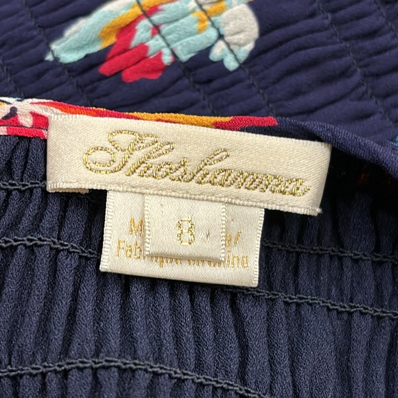 Shoshanna Smocked Floral Short Dress with Long Sleeves Size 8 - Picture 15 of 16